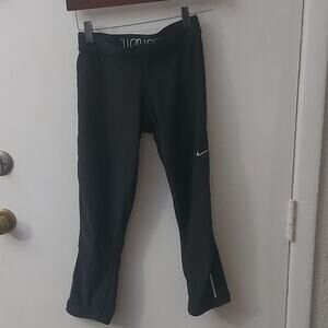 NIKE Women's Black Dri-Fit Tech Relay Crop Capri Running Pants S Activewear Gym